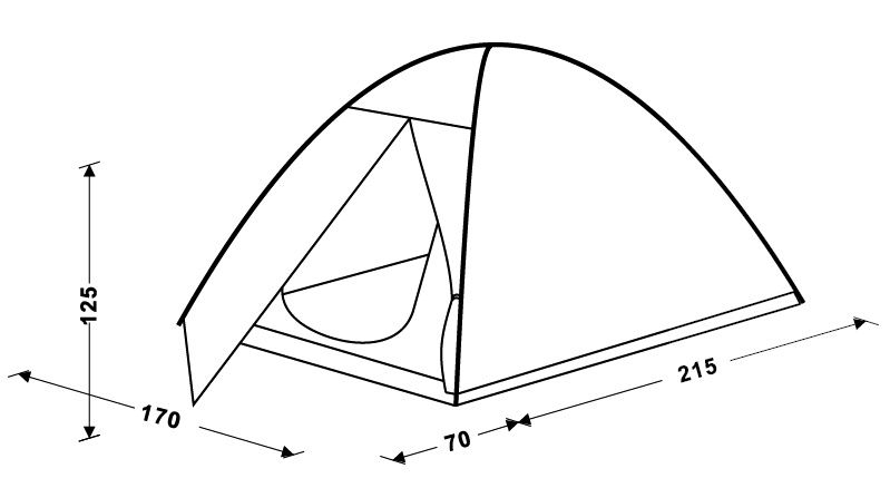 KingCamp - Двухместная палатка 3006 Hiker Fiber 2