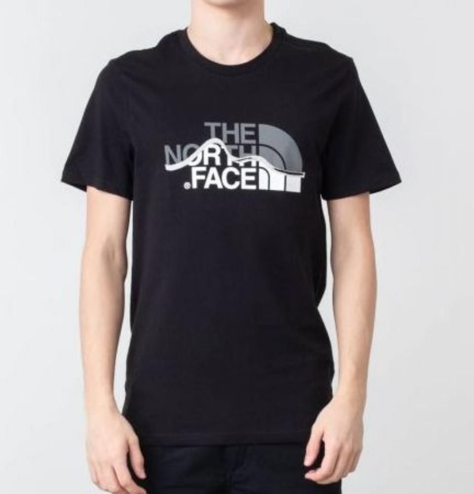 Стильная мужская футболка The North Face M S/s Mount Line Tee Tnf