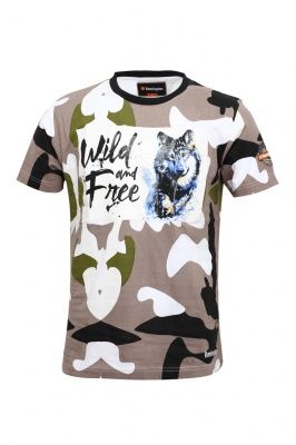 Футболка классическая Remington Men’s Short Sleeve R- Neck Tshirt AOP Camouflage Grey