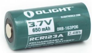 Аккумулятор с дополнительным минусовым контактом Olight 16340 3,7 B 650 mAh