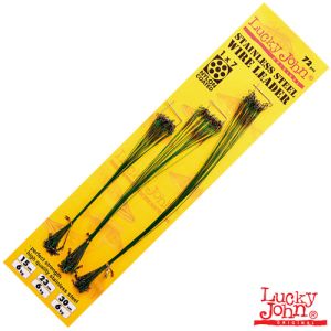 LUCKY JOHN - Поводки стальные Lucky John SSW оснащ. вертл. и вертл. с застёж. 12кг 15-23-30см/1х7 на
