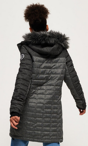 Superdry - Пальто утепленное для девушек Elements Tweed Hooded Parka