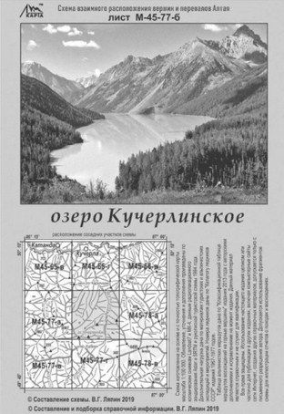 Литература - Схема взаимного расположение вершин и перевалов Алтая &quot;Озеро Кучерлинское&quot;