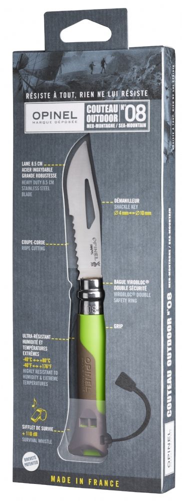 Opinel - Набор ножей из нержавеющей стали №8 Outdoor Eart