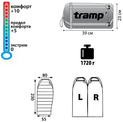 Tramp - Мешок спальный Siberia 3000 (комфорт +10С)