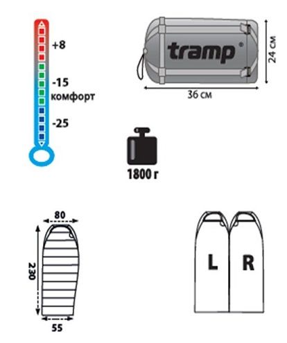 Tramp - Мешок спальный OIMYAKON (комфорт -6 С)