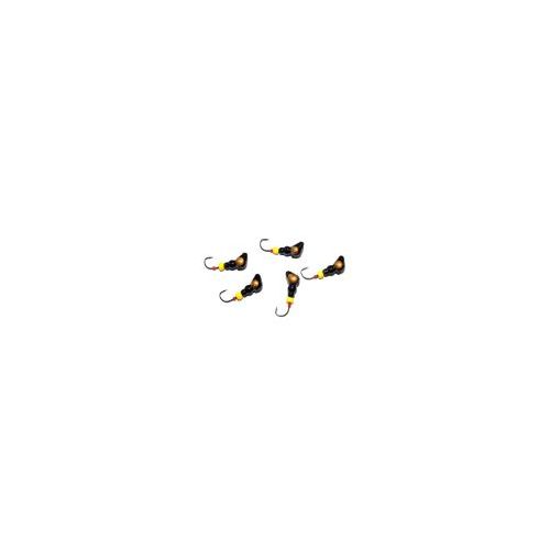 Россия - Мормышка свинцовая черная золотая коронка с трубкой и бисером 10 штук Муравей